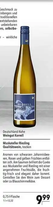 CITTI Markt Weingut Korrell Muskateller Riesling Angebot