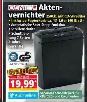 Norma Genie Aktenvernichter Angebot