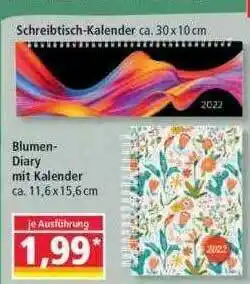 Norma Blumen-diary Mit Kalender Oder Schreibtisch-kalender Angebot