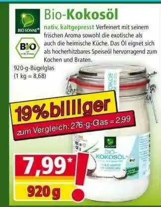 Norma Biosonne Bio-kokosöl Angebot