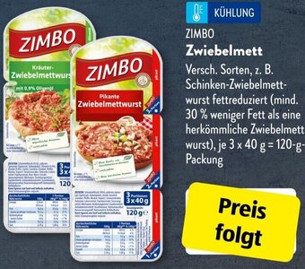 Aldi Süd ZIMBO Zwiebelmett 120 g Packung Angebot