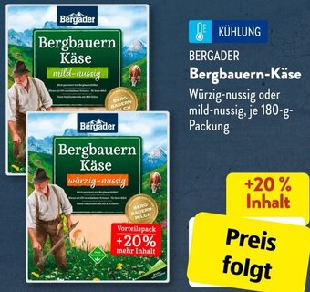 Aldi Süd BERGADER Bergbauern-Käse 180 g Packung Angebot