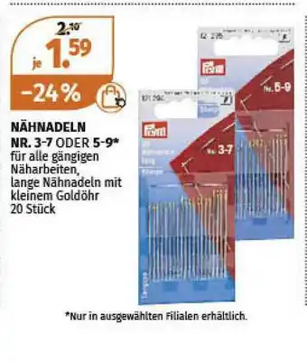 Müller Nähnadeln Nr. 3-7oder 5-9 Angebot