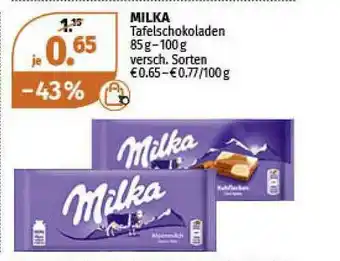 Müller Milka Tafelschokoladen Angebot