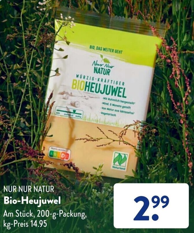 NUR NUR NATUR BioHeujuwel 200 g Packung Angebot bei Aldi Süd