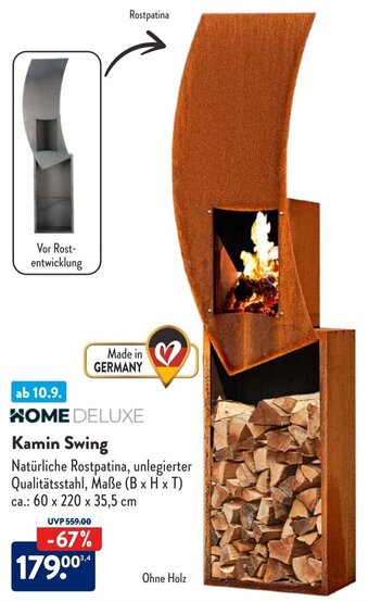 Aldi Süd HOME DELUXE Kamin Swing Angebot