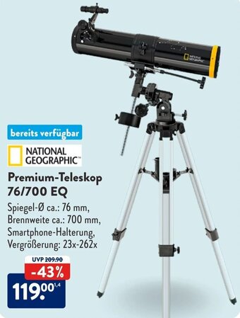 Aldi Süd NATIONAL GEOGRAPHIC Premium-Teleskop 76/700 EQ Angebot