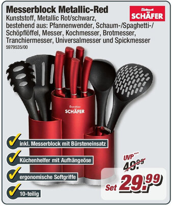 Poco Schäfer Messerblock Metallic-Red Angebot