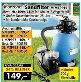 Norma24 Monzana Sandfilter M Mzpp15 Angebot