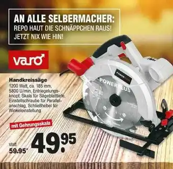 Repo Markt Varo Handkreissäge Angebot