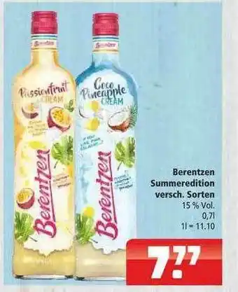 Getränkehaus Berentzen Summeredition Angebot