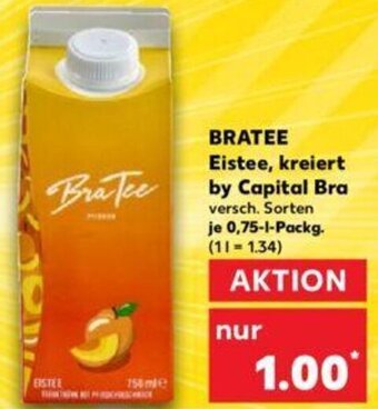 Kaufland BRATEE Eistee, kreiert by Capital Bra 0,75-L-Packg. Angebot