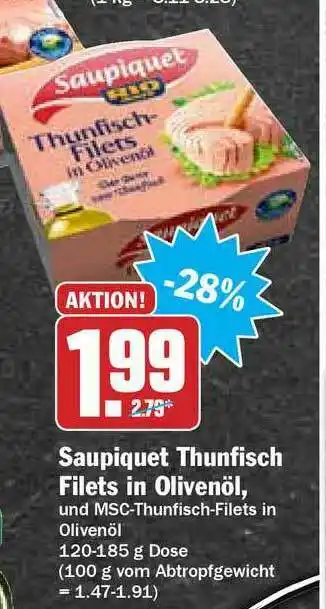 Hit Saupiquet Thunfisch Filets In Olivenöl Angebot