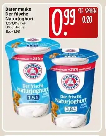 WEZ Bärenmarke Der frische Naturjoghurt 500g Becher Angebot