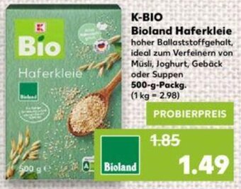 Kaufland K-BIO Bioland Haferkleie 500-g-Packg. Angebot