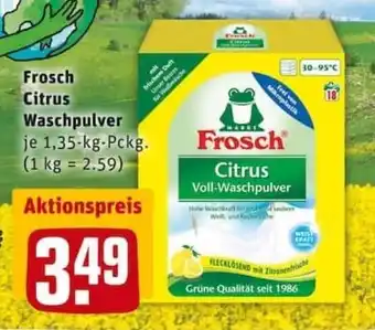 REWE PETZ Frosch Citrus Waschpulver 1,35kg Angebot