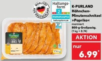 Kaufland K-PURLAND Hähnchen Minutenschnitzel >>Paprika<< 800-g-Großpackg. Angebot