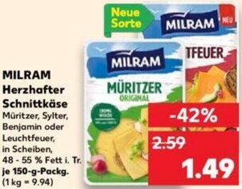 Kaufland MILRAM Herzhafter Schnittkäse 150 g Packg. Angebot