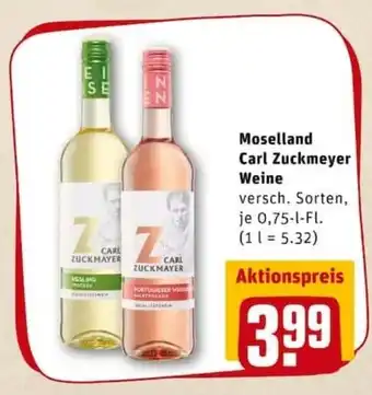 REWE PETZ Moselland Carl Zuckmeyer Weine 0,75L Angebot