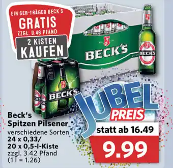 Combi Beck's Spitzen Pilsener 24x0,33L / 20x0,5L Angebot