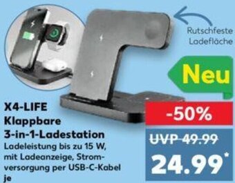 Kaufland X4-LIFE Klappbare 3-in-1-Ladestation Angebot