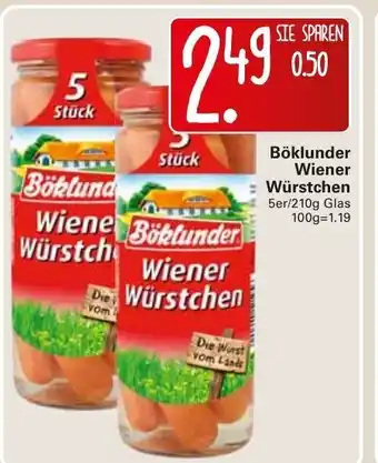 WEZ Böklunder Wiener Würstchen 210g Angebot