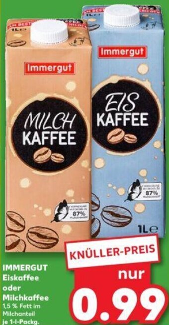 Kaufland IMMERGUT Eiskaffee oder Milchkaffee 1 L Packg. Angebot