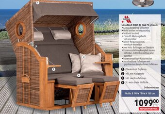 CITTI Markt deVries Strandkorb WAVE XL Teak PE griseum Angebot