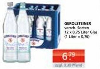 Getränke Quelle GEROLSTEINER 12 x 0,75 Liter Glas Angebot