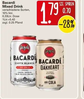 WEZ Bacardi Mixed Drink 0,33L Angebot