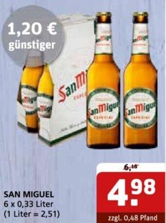 Getränke Quelle SAN MIGUEL 6 x 0,33 Liter Angebot