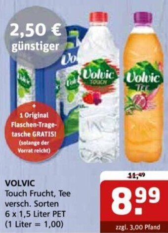 Getränke Quelle VOLVIC Touch Frucht, Tee 6 x 1,5 Liter PET Angebot