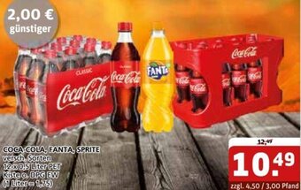 Getränke Quelle COCA-COLA, FANTA, SPRITE 12 x 0,5 Liter PET Angebot