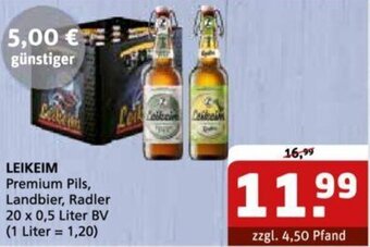 Getränke Quelle LEIKEIM Premium Pils 20 x 0,5 Liter Angebot