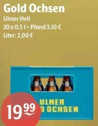 Getränke Hoffmann Gold Ochsen Ulmer Hell 20x0,5 L Angebot