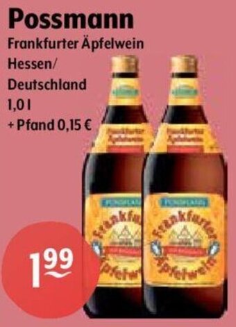 Getränke Hoffmann Possmann Frankfurter Äpfelwein 1,0 L Angebot