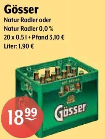 Getränke Hoffmann Gösser Natur Radler oder Natur Radler 0,0% 20 x 0,5 L Angebot