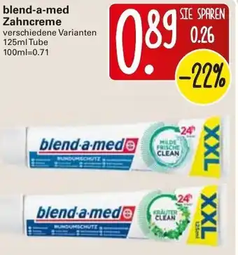 WEZ blend a med Zahncreme 125ml Tube Angebot