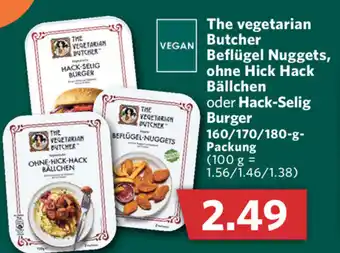 Combi The Vegetarian Butcher Beflügel Nuggets, ohne Hick Hack Bällchen oder Hack Selig Burger 160/170/180g Angebot