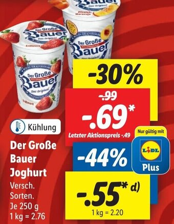 Lidl Der Große Bauer Joghurt 250 g Angebot