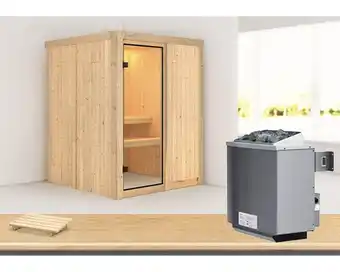 Hornbach Elementsauna karibu norina inkl. 9 kw ofen u.integr.steuerung ohne dachkranz mit bronzierter ganzglastüre Angebot