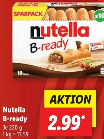 Lidl Nutella B-ready 220 g Angebot