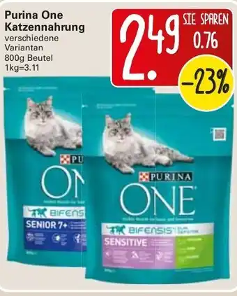 WEZ Purina One Katzennahrung 800g Beutel Angebot