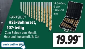 Lidl PARKSIDEⓇ HSS-Bohrerset, 107-teilig Angebot