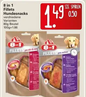 WEZ 8in1 Fillets Hundesnacks 80g Beutel Angebot