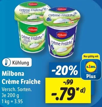 Lidl Milbona Crème Fraîche 200 g Angebot