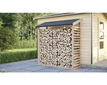 Hornbach Kaminholzunterstand karibu 165,2 x 60,4 x 184,4 cm natur Angebot