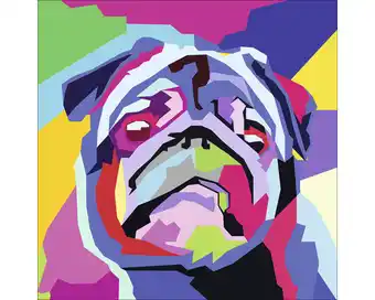 Hornbach Glasbild colored pug 20x20 cm Angebot