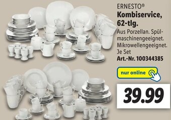 Lidl ERNESTOⓇ Kombiservice, 62-tlg. Angebot