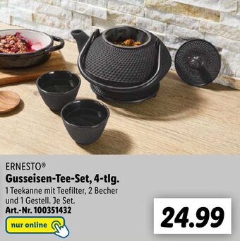 Lidl ERNESTOⓇ Gusseisen-Tee-Set, 4-tlg. Angebot